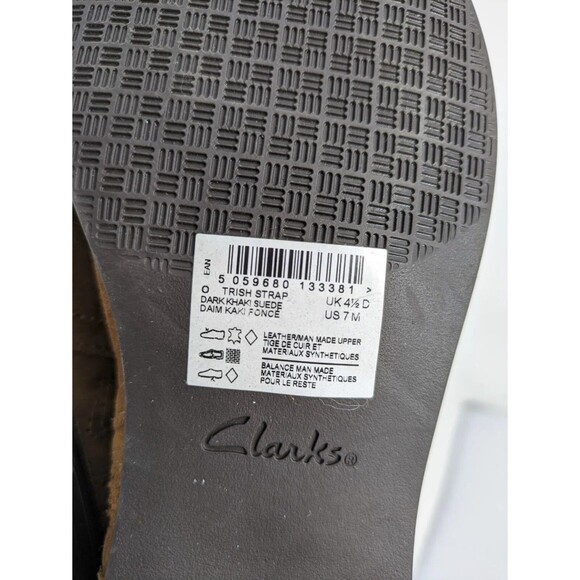 Clarks Womens Suede Chelsea Ankle Boot Trish Strap Studded Chocolate Brown 7M - Picture 9 of 9